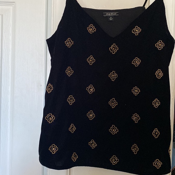 Lucky Brand Velvet beaded top - Picture 3 of 4